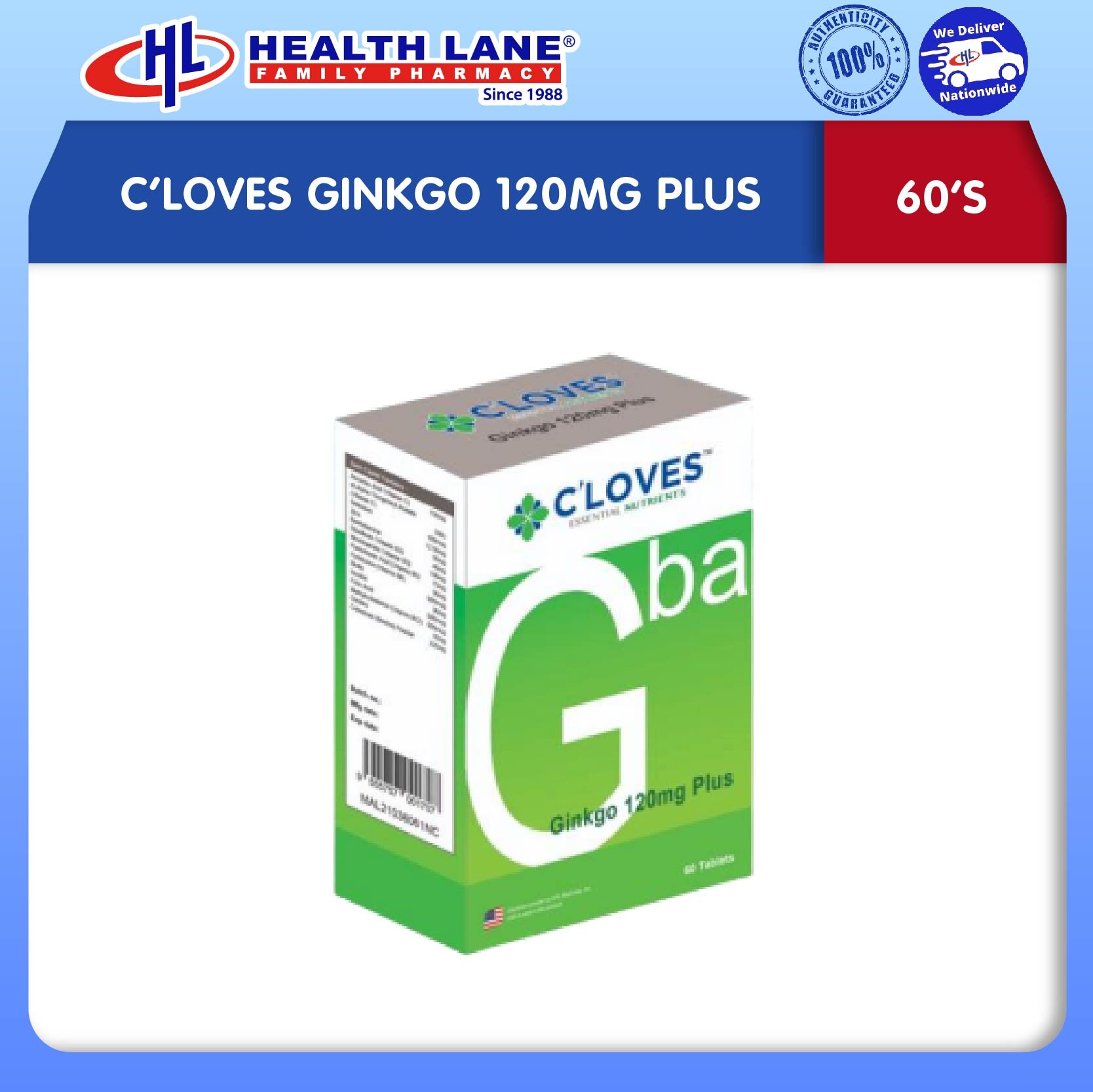 C'LOVES GINKGO 120MG (60'S)